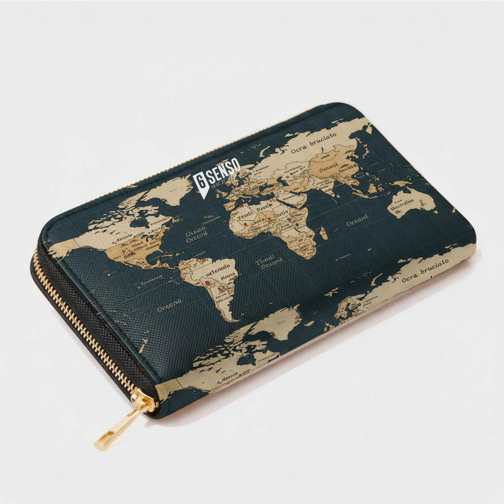 PORTAFOGLIO DONNA GRANDE CON CERNIERA INTEGRALE ZIP-AROUND WORLD BLACK