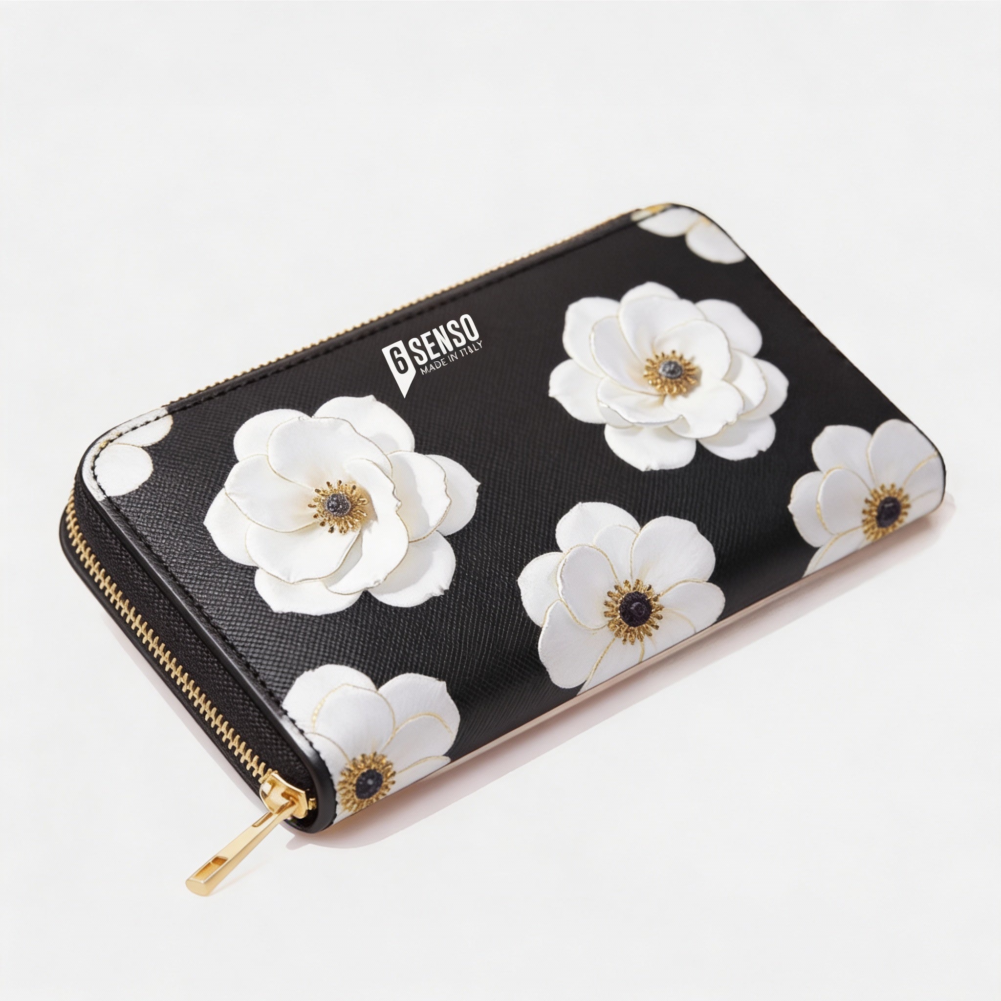 PORTAFOGLIO DONNA GRANDE CON CERNIERA INTEGRALE ZIP-AROUND FLOWER